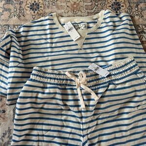 Striped Blue and Cream lounge set